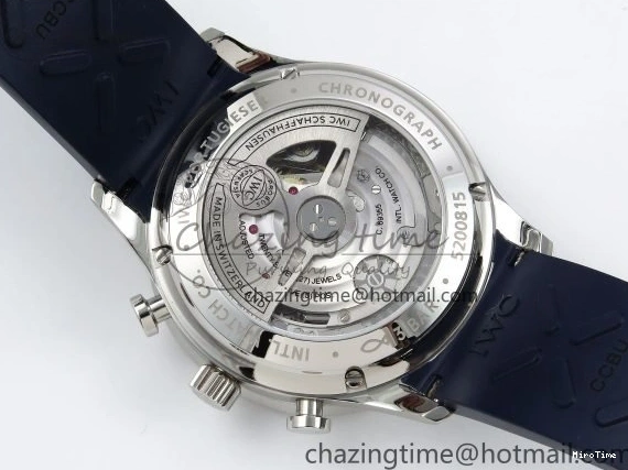 MIROTIME 0511 Casual Portuguese Chrono IW3716 Z+F 1:1 Best Edition White Dial on Blue Rubber Strap A 7016